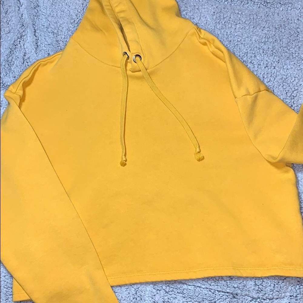 Yellow Crop top hoodie